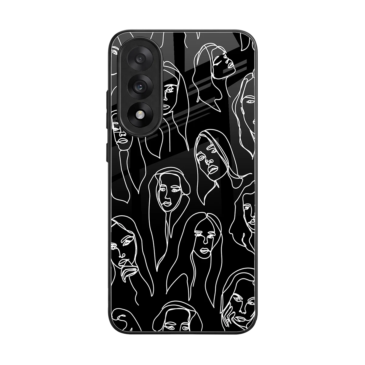 Many Faces Black back phone cover | glass case for oneplus nord 5