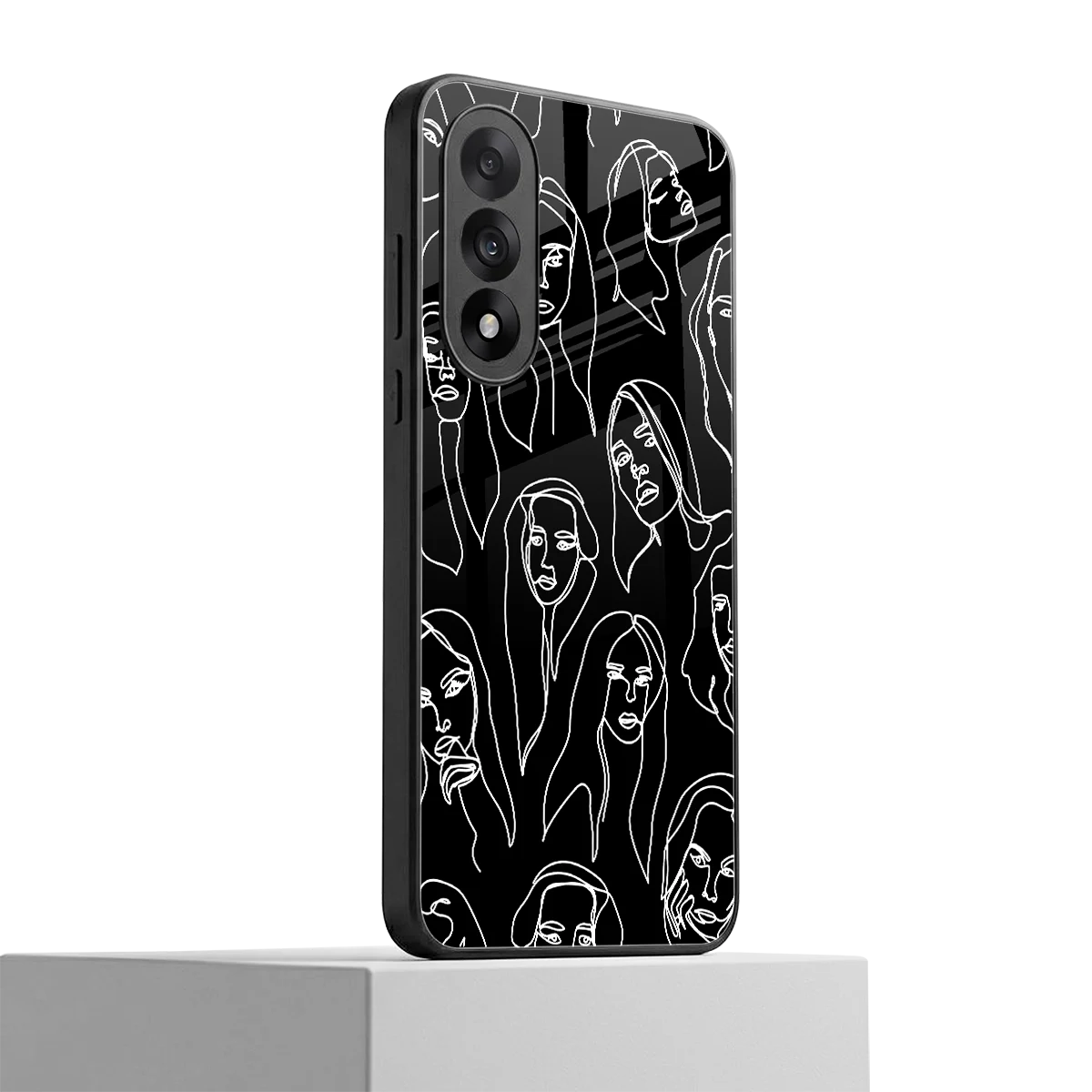 Many Faces Black oneplus nord 5 mobile cover | shockproof glass phone case