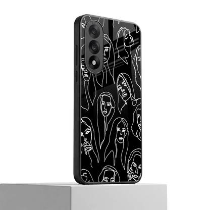 Many Faces Black oneplus nord 5 mobile cover | shockproof glass phone case