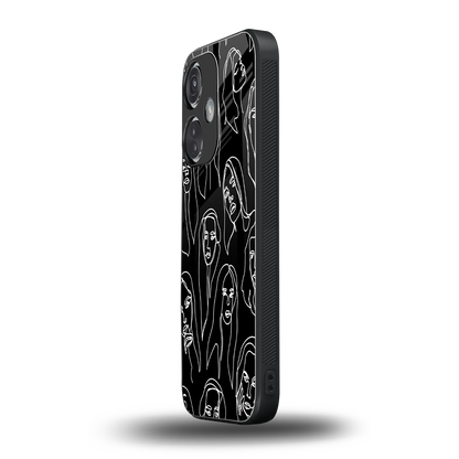 Many Faces Black oneplus nord ce 3 mobile cover | shockproof glass phone case