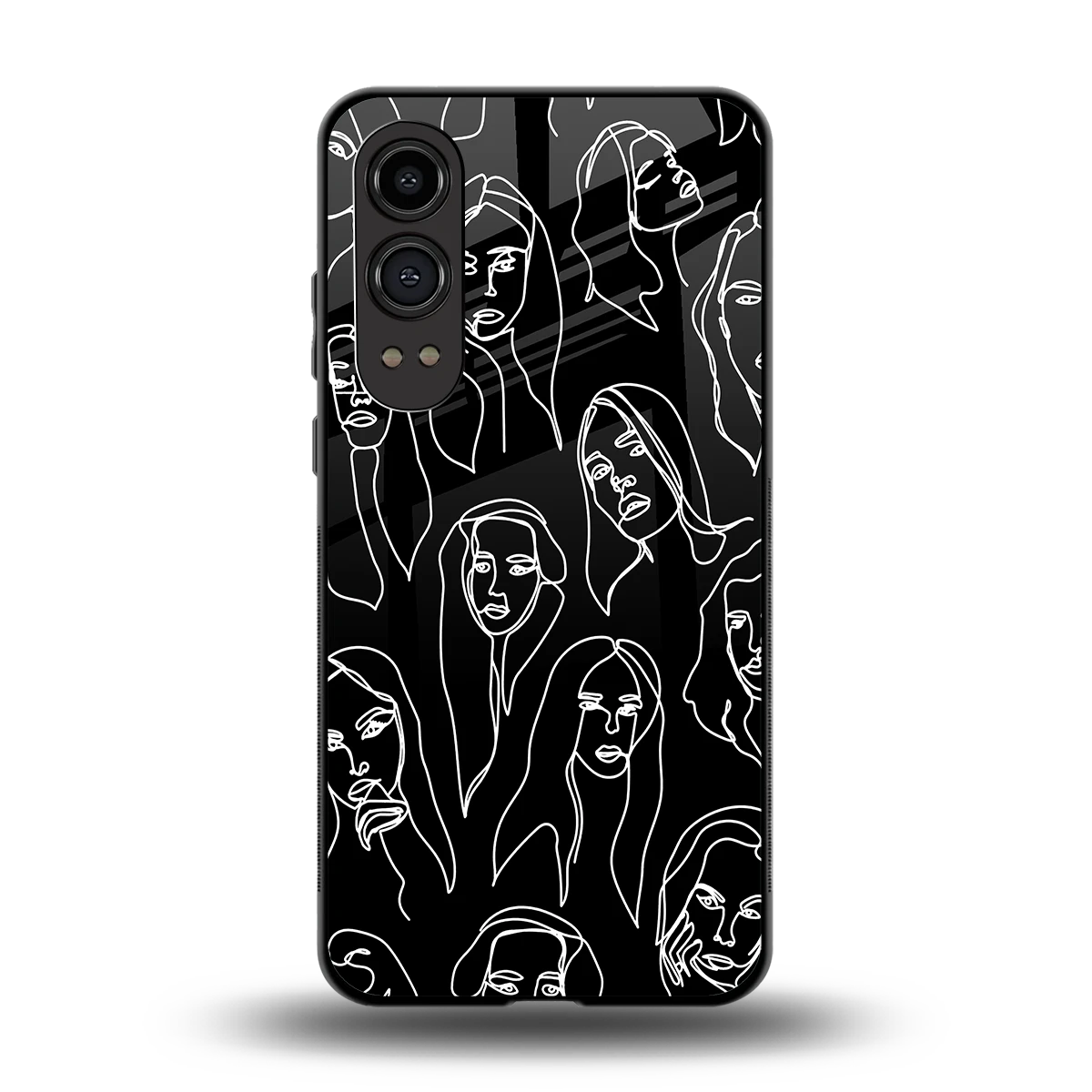Many Faces Black back phone cover | glass case for oneplus nord ce 4 lite