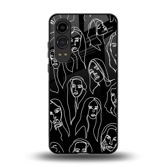 Many Faces Black back phone cover | glass case for oneplus nord ce 4 lite