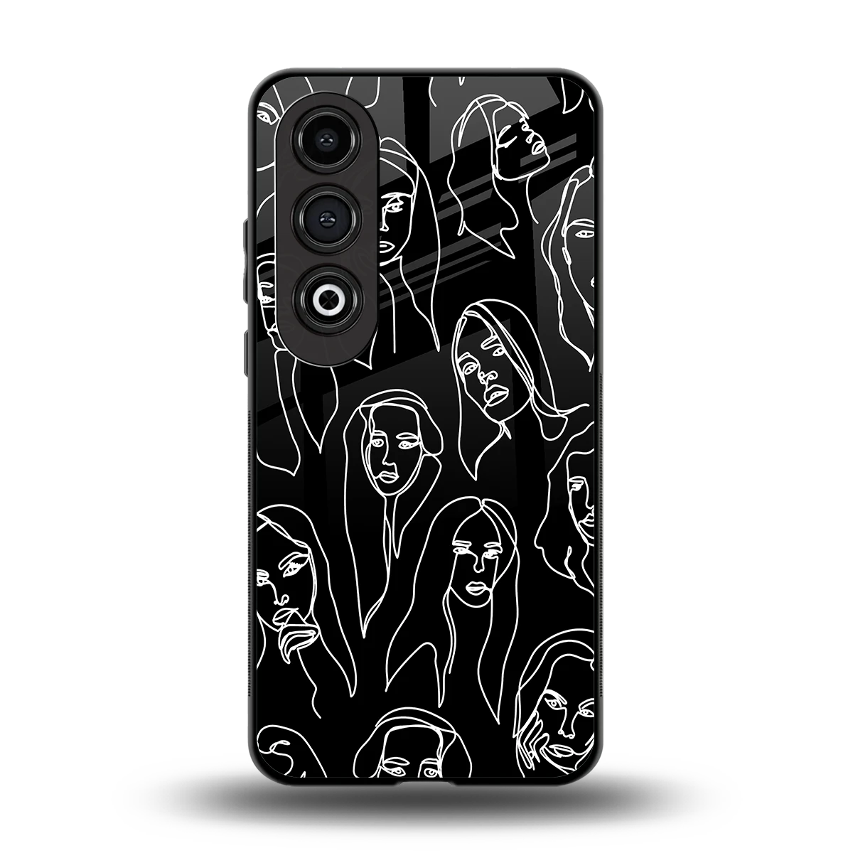 Many Faces Black back phone cover | glass case for oneplus nord ce 4