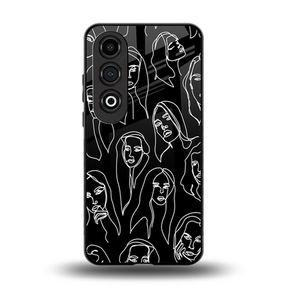 Many Faces Black back phone cover | glass case for oneplus nord ce 4