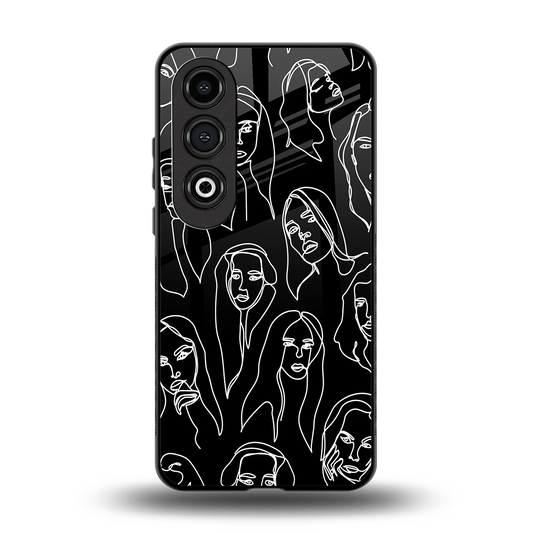 Many Faces Black back phone cover | glass case for oneplus nord ce 4