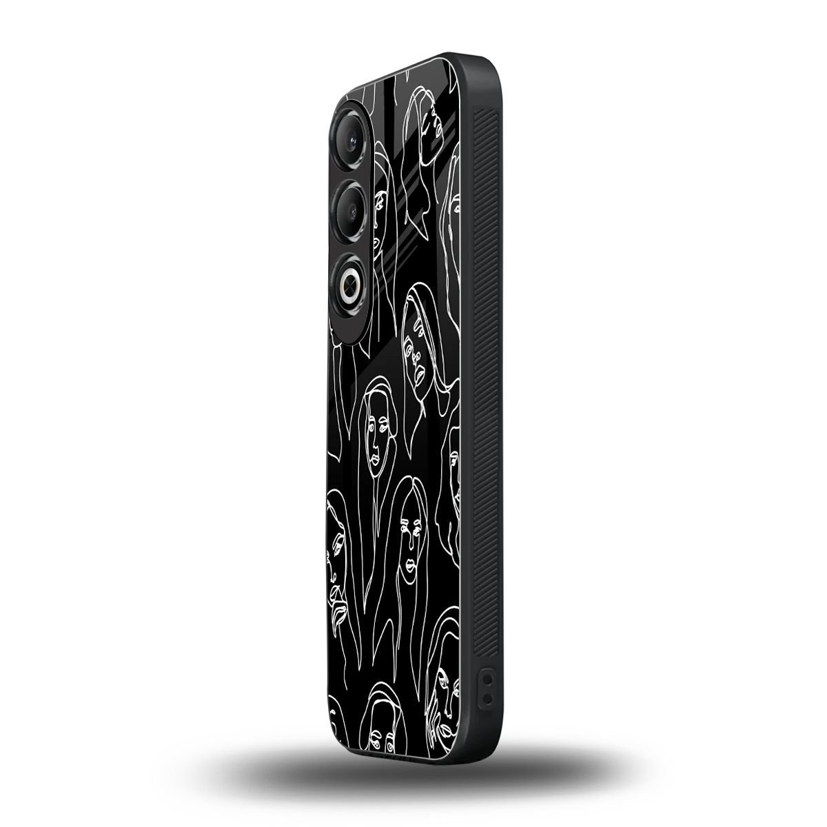 Many Faces Black oneplus nord ce 4 mobile cover | shockproof glass phone case