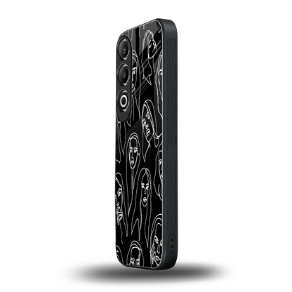 Many Faces Black oneplus nord ce 4 mobile cover | shockproof glass phone case