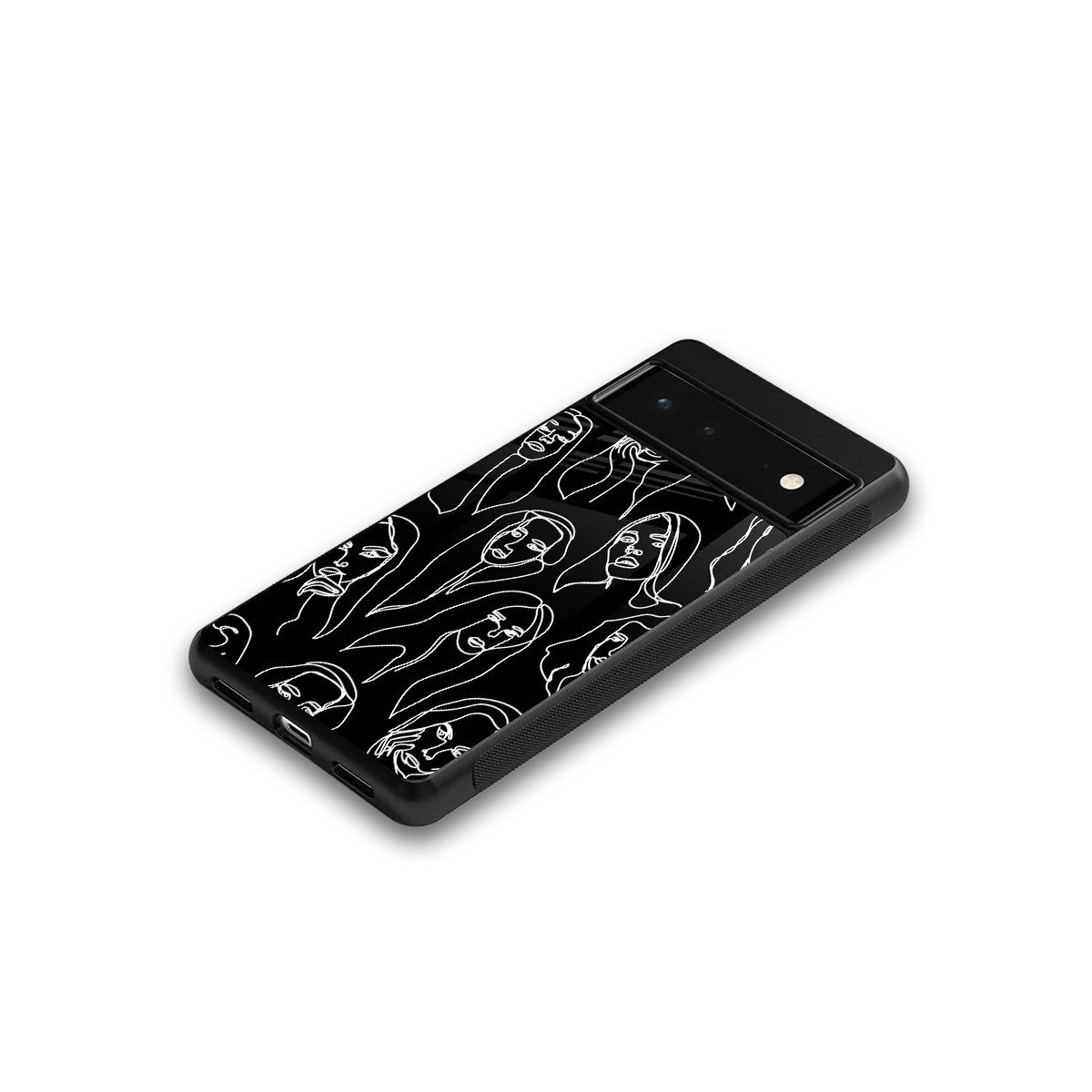 Many Faces Black google pixel 6 mobile cover | shockproof glass phone case