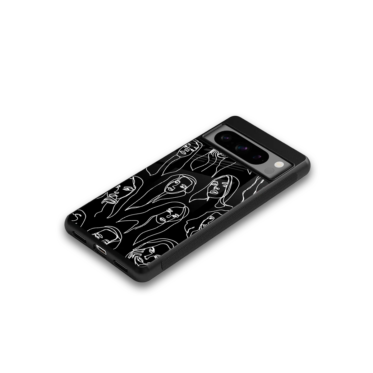 Many Faces Black google pixel 8 pro mobile cover | shockproof glass phone case