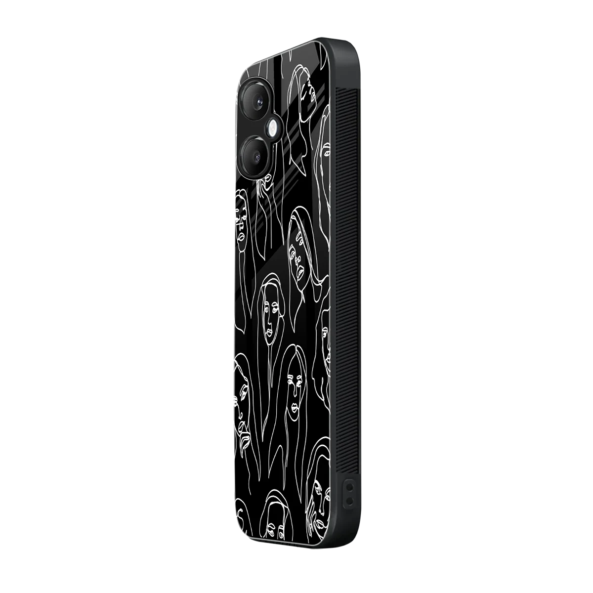 Many Faces Black samsung galaxy a06 5g mobile cover | shockproof glass phone case