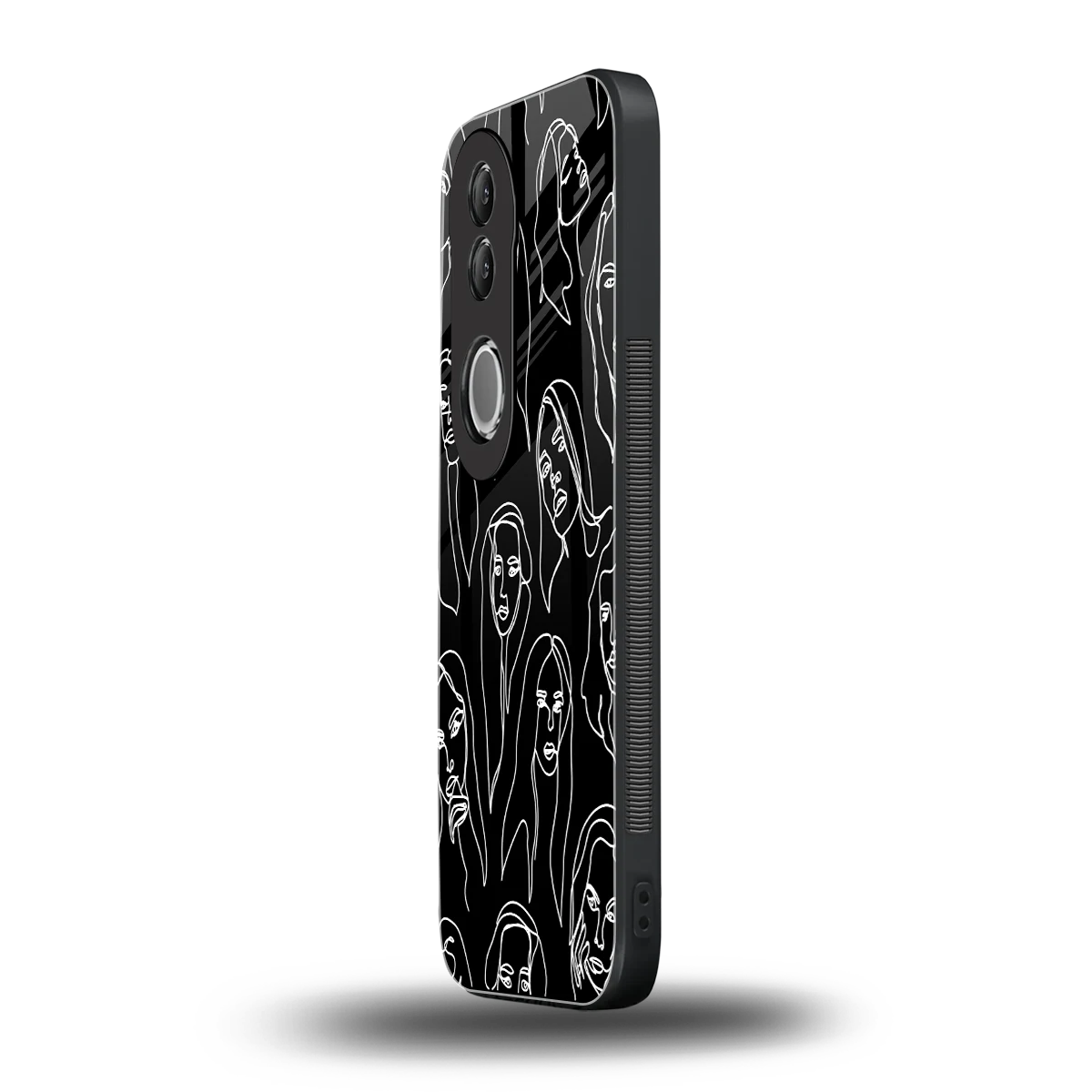 Many Faces Black vivo v50 mobile cover | shockproof glass phone case