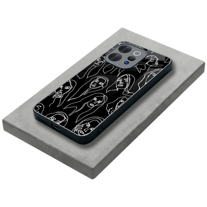 Many Faces Black stylish phone case for vivo v70 elite | glossy glass and slim fit