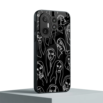 Many Faces Black vivo x200 fe mobile cover | shockproof glass phone case