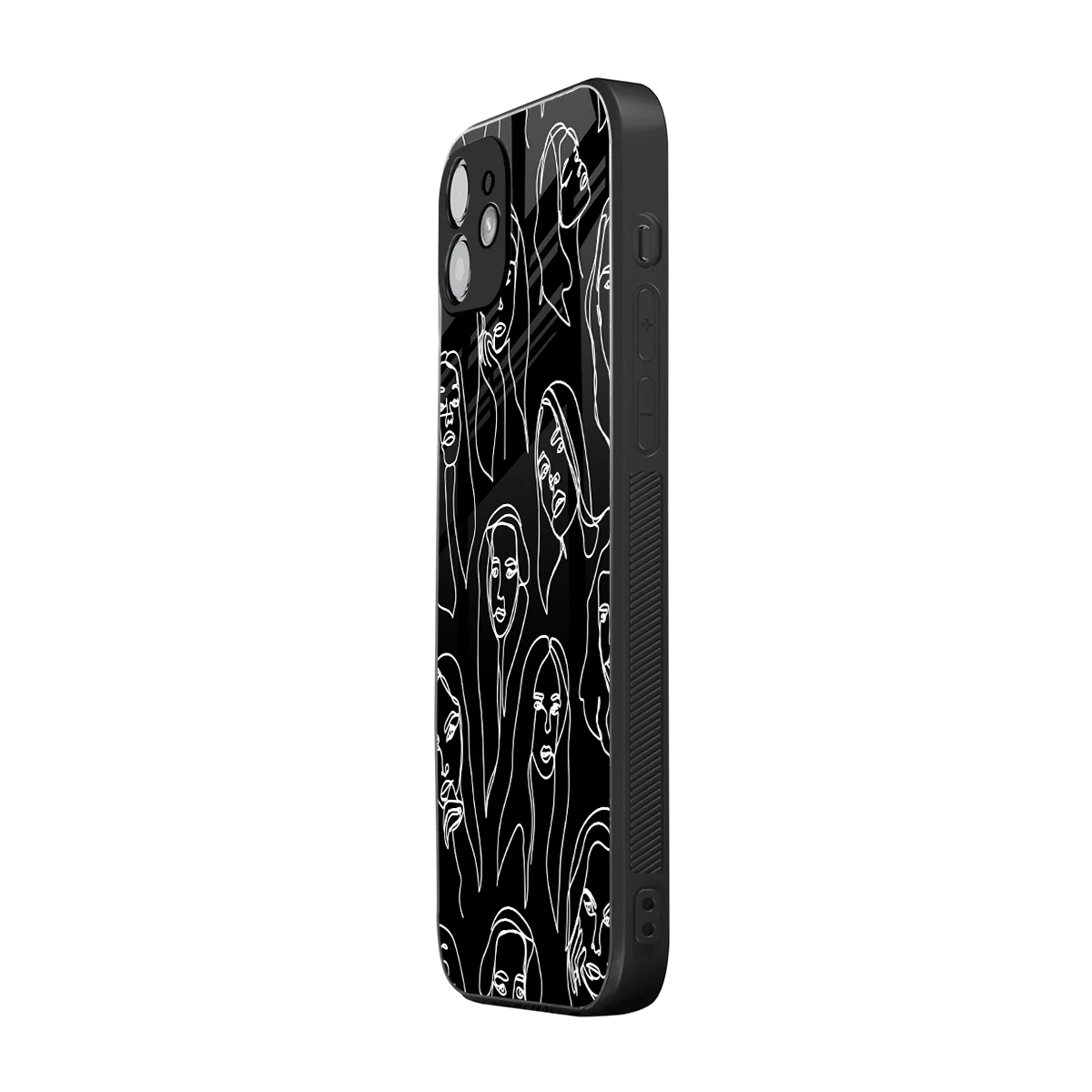 Many Faces Black iphone 11 mobile cover | shockproof glass phone case