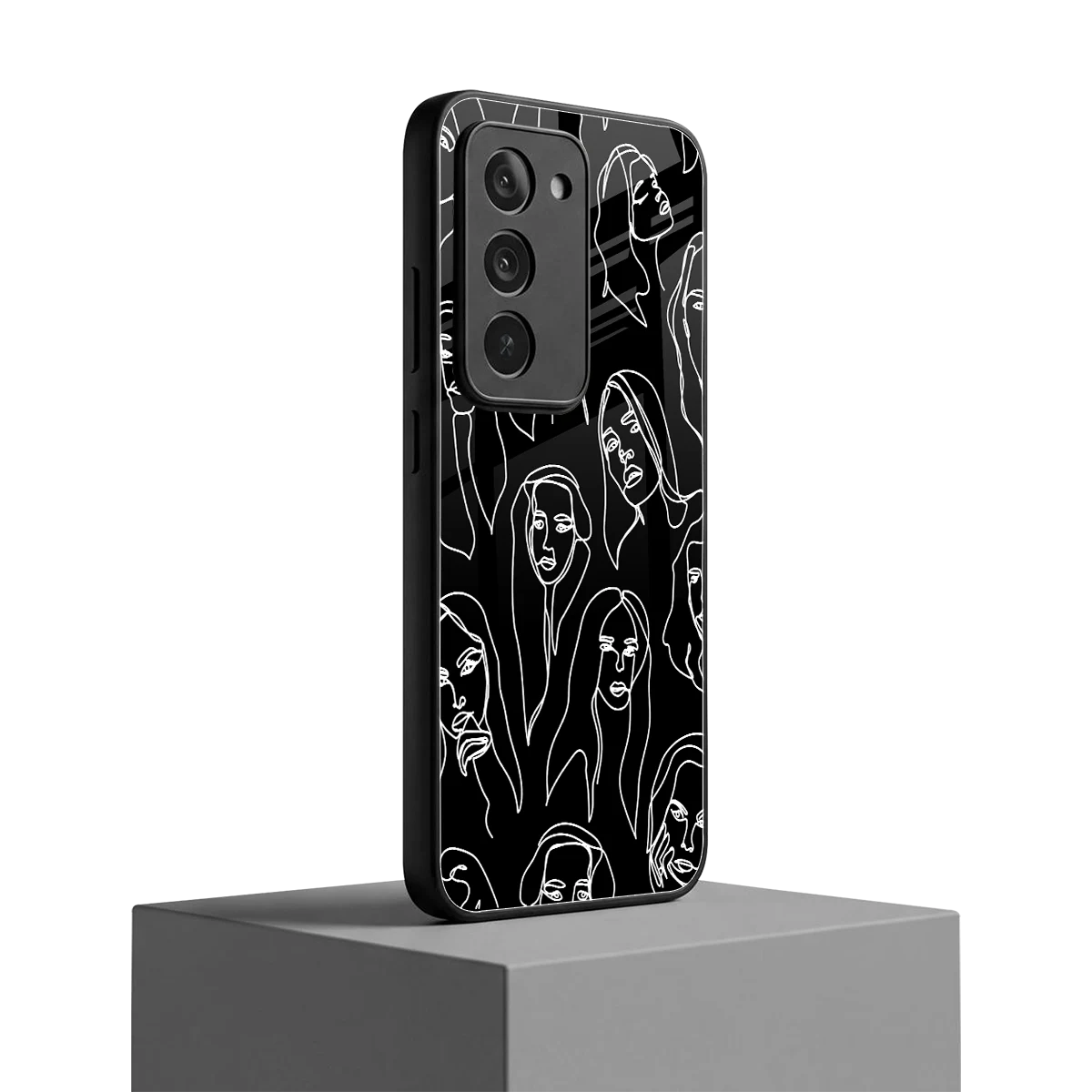 Many Faces Black redmi 15 5g mobile cover | shockproof glass phone case