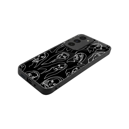 Many Faces Black stylish phone case for redmi 15 5g | glossy glass and slim fit
