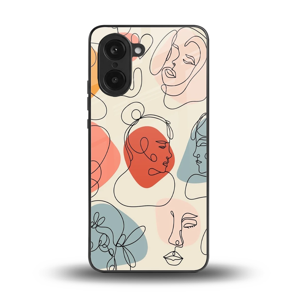 Many Faces Yellow back phone cover | glass case for oneplus nord ce5 5g