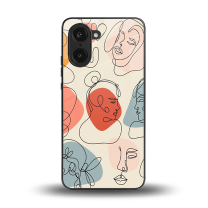 Many Faces Yellow back phone cover | glass case for oneplus nord ce5 5g
