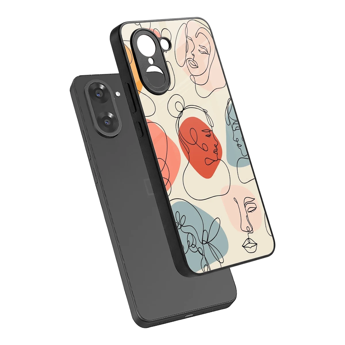 Many Faces Yellow sleek oneplus nord ce5 5g cover with tempered glass back and TPU edges
