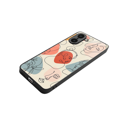 Many Faces Yellow stylish phone case for oneplus nord ce5 5g | glossy glass and slim fit
