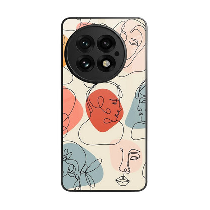 Many Faces Yellow back phone cover | glass case for oneplus 13