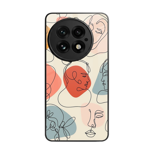 Many Faces Yellow back phone cover | glass case for oneplus 13
