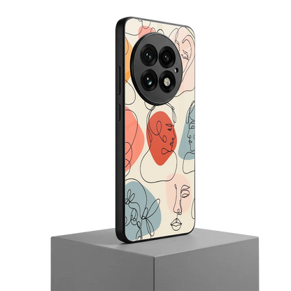 Many Faces Yellow oneplus 13 mobile cover | shockproof glass phone case