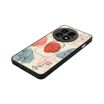 Many Faces Yellow stylish phone case for oneplus 13 | glossy glass and slim fit