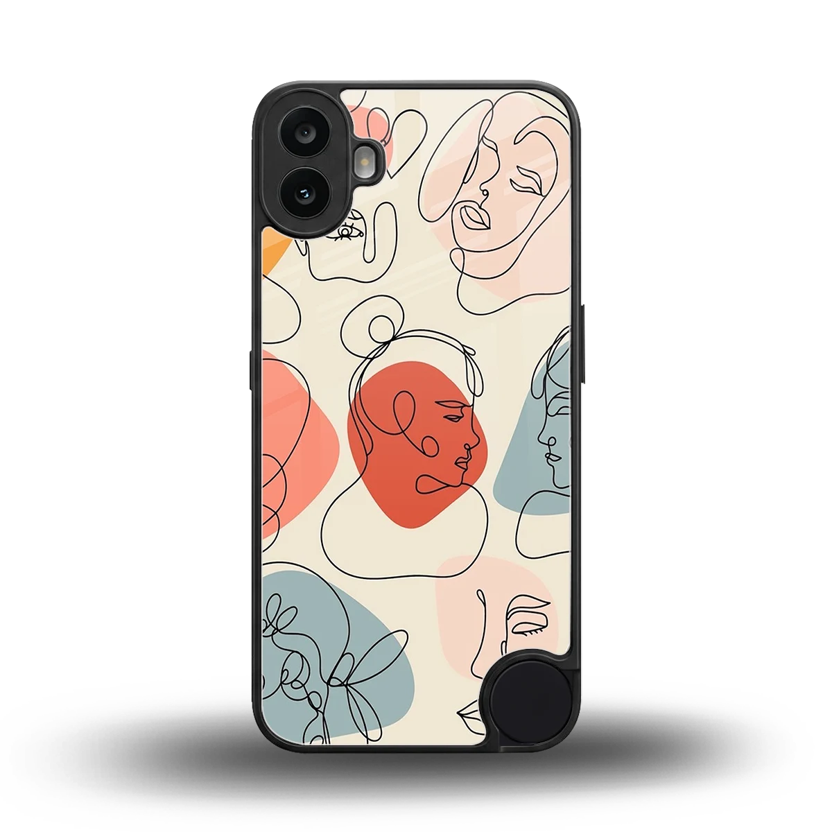 Many Faces Yellow back phone cover | glass case for cmf nothing phone 1