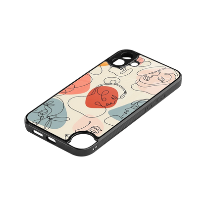Many Faces Yellow stylish phone case for cmf nothing phone 1 | glossy glass and slim fit