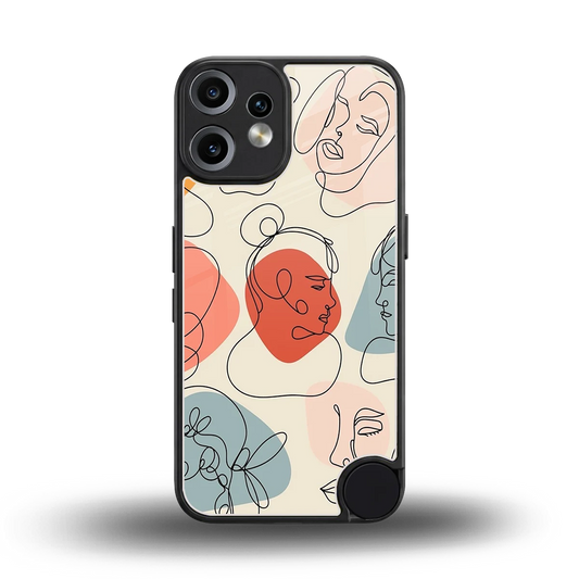 Many Faces Yellow back phone cover | glass case for cmf nothing phone 2 pro