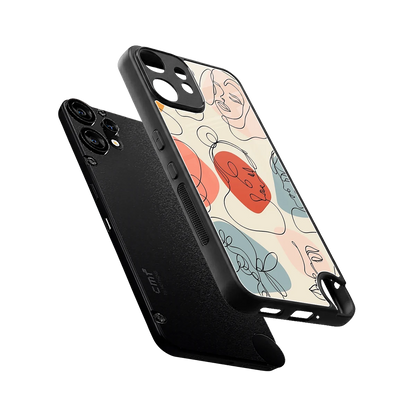 Many Faces Yellow sleek cmf nothing phone 2 pro cover with tempered glass back and TPU edges