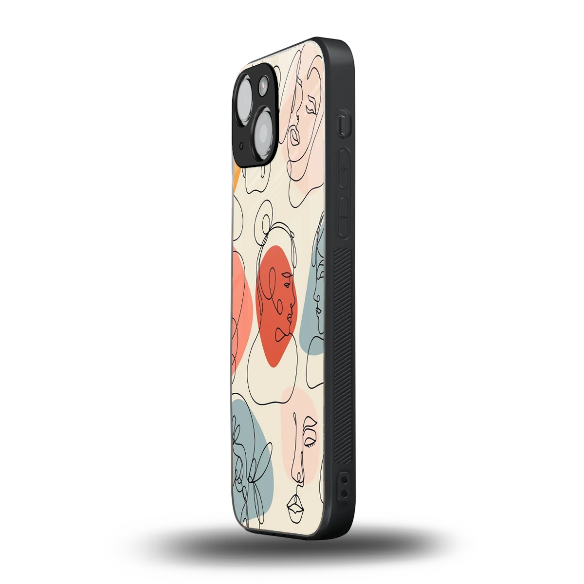 Many Faces Yellow iphone 13 mini mobile cover | shockproof glass phone case