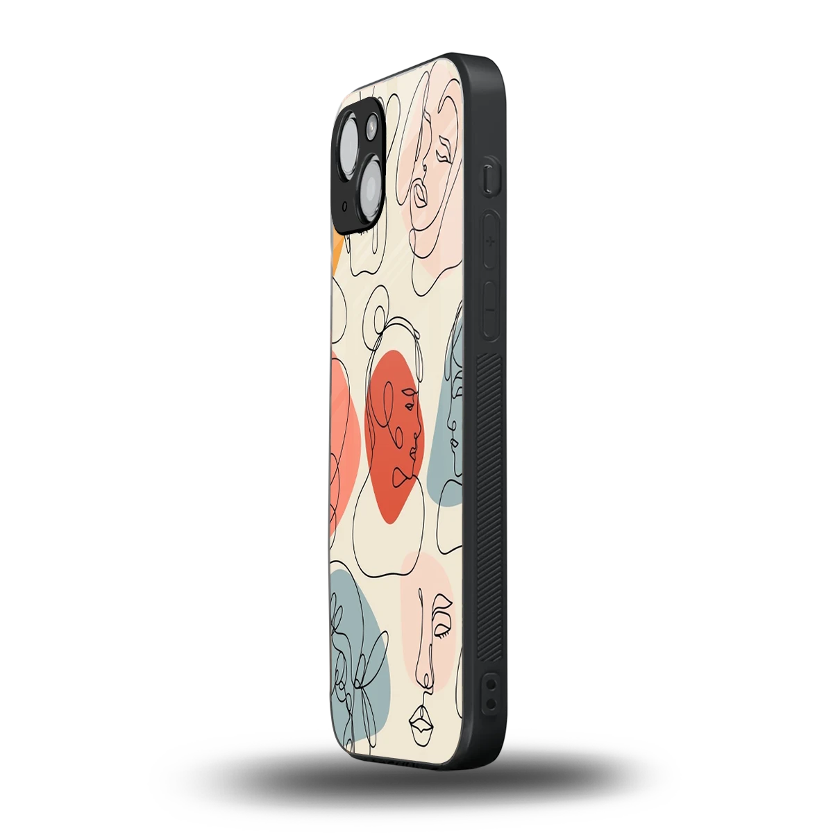 Many Faces Yellow iphone 14 plus mobile cover | shockproof glass phone case