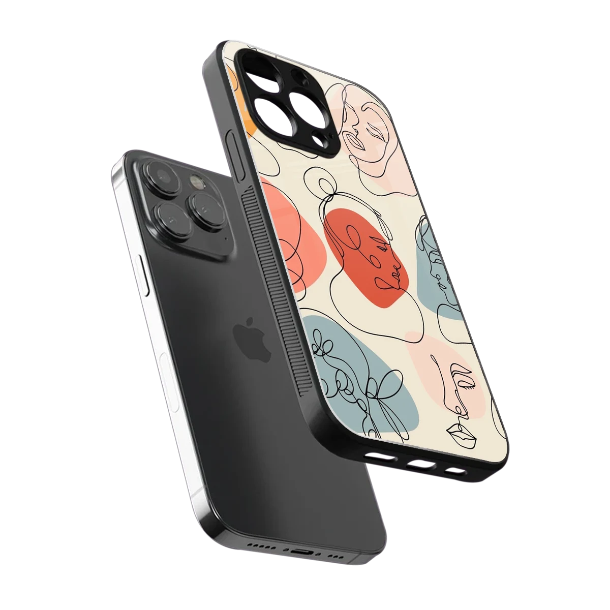 Many Faces Yellow sleek iphone 16 pro max cover with tempered glass back and TPU edges