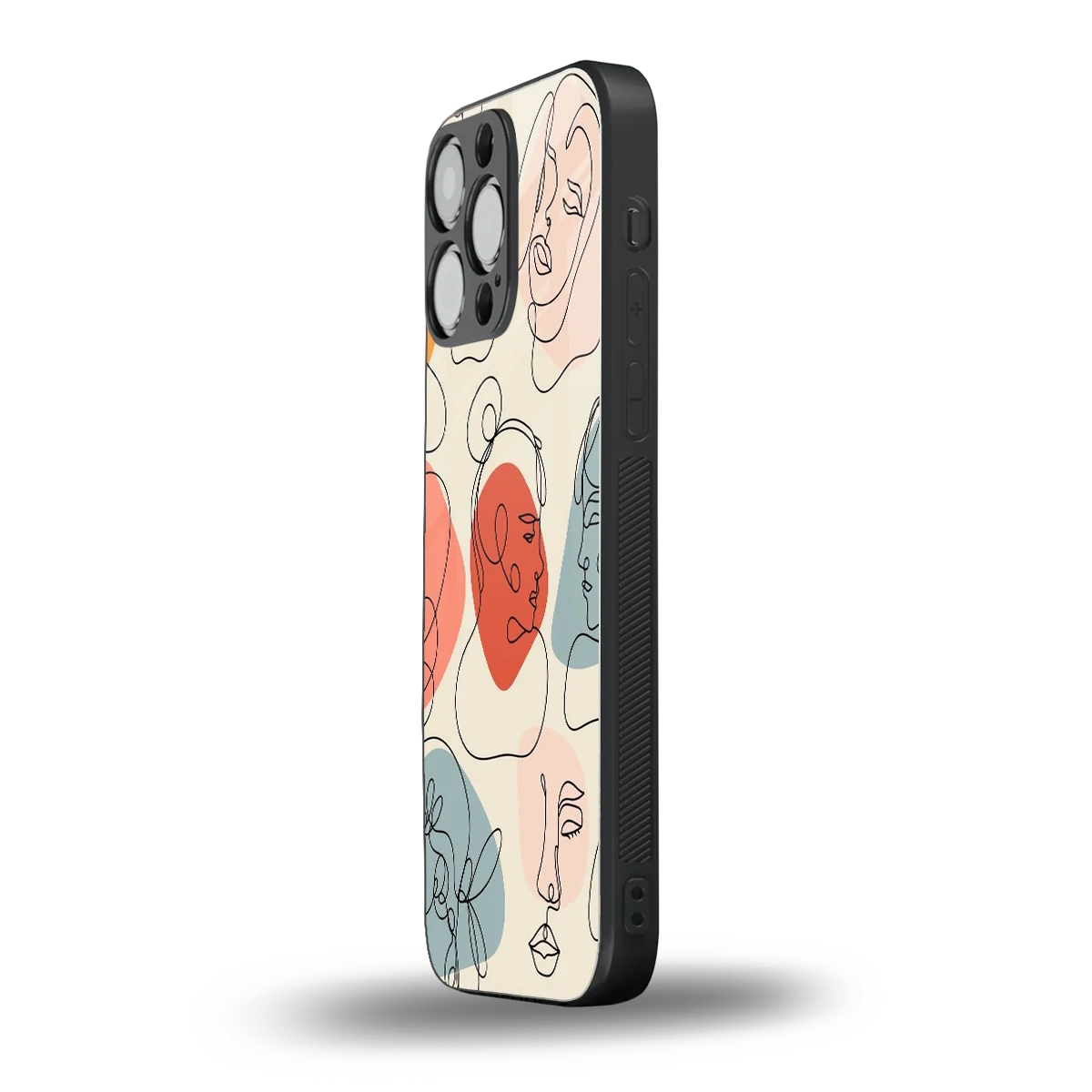 Many Faces Yellow iphone 16 pro max mobile cover | shockproof glass phone case