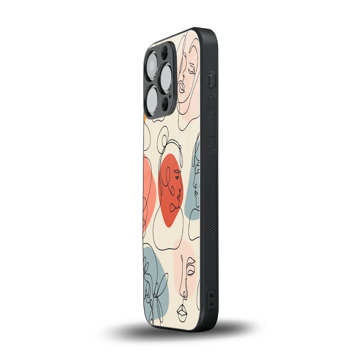 Many Faces Yellow iphone 16 pro mobile cover | shockproof glass phone case