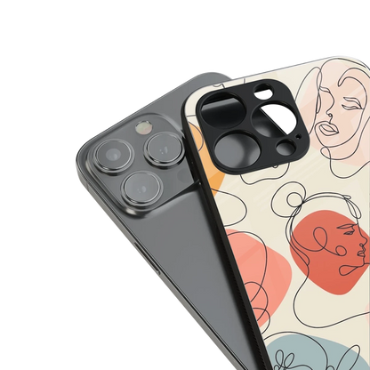 Many Faces Yellow stylish phone case for iphone 16 pro | glossy glass and slim fit