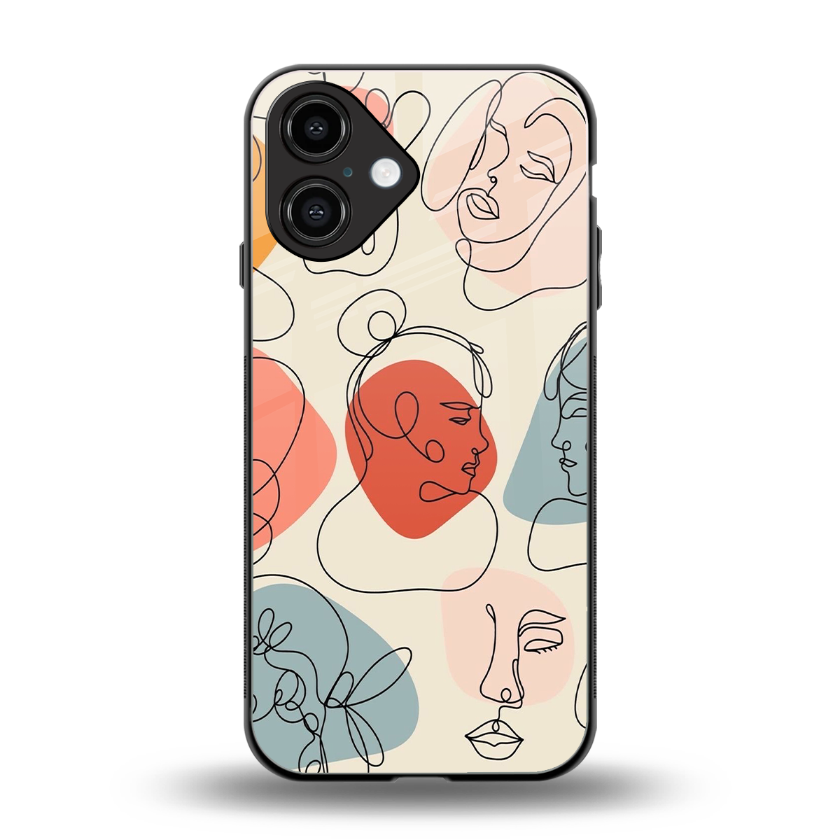 Many Faces Yellow Phone Case for Iphone 16 | Glass Case