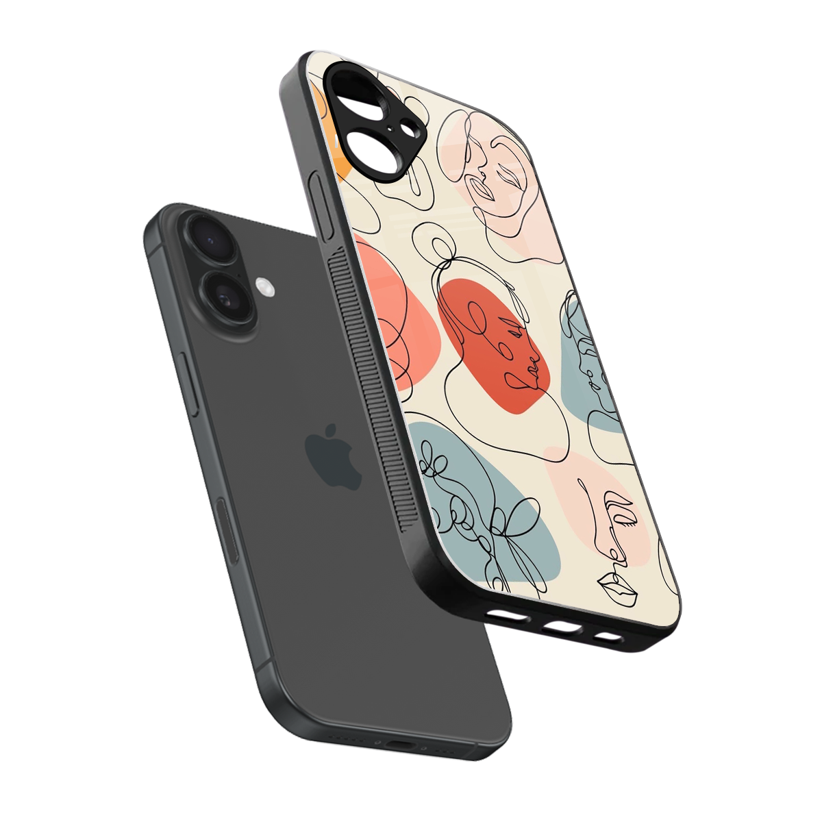 Many Faces Yellow Phone Case for Iphone 16 | Glass Case