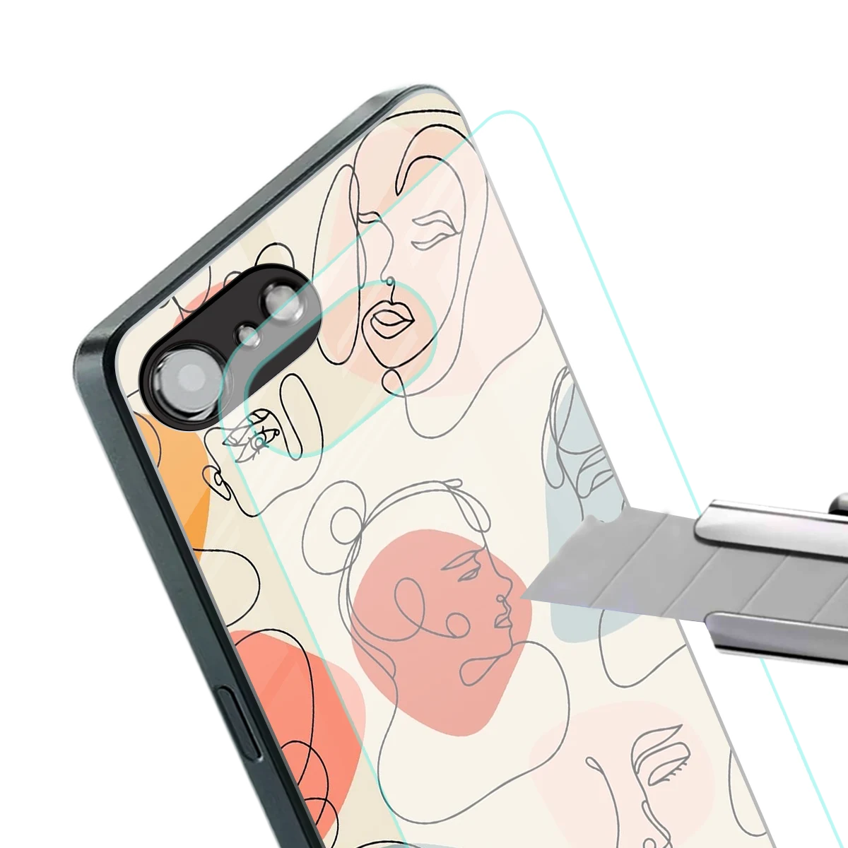 Many Faces Yellow stylish phone case for iphone 16e | glossy glass and slim fit