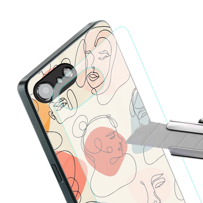 Many Faces Yellow stylish phone case for iphone 16e | glossy glass and slim fit