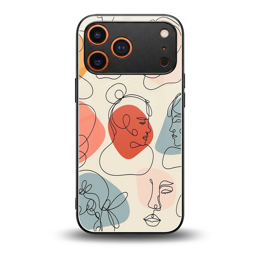 Many Faces Yellow back phone cover | glass case for iphone 17 pro max