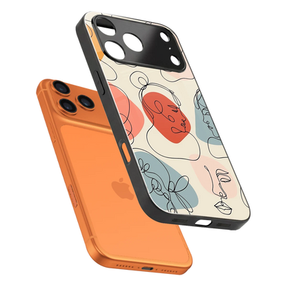 Many Faces Yellow sleek iphone 17 pro cover with tempered glass back and TPU edges