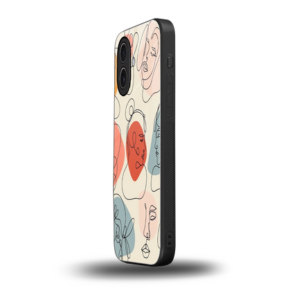 Many Faces Yellow iphone 17 mobile cover | shockproof glass phone case