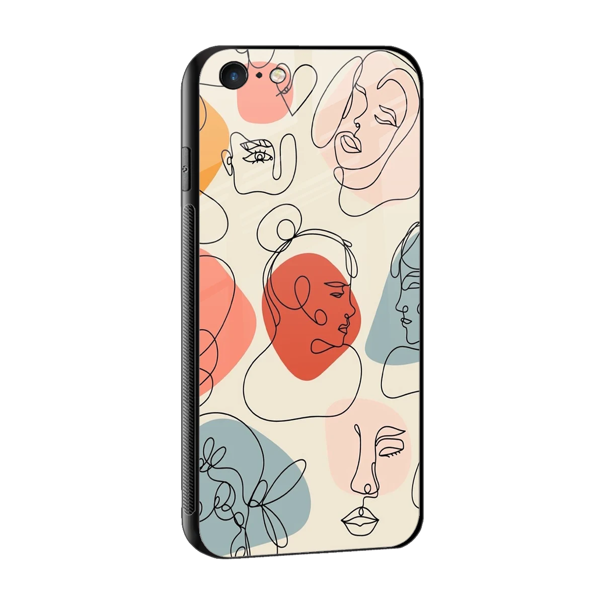 Many Faces Yellow sleek iphone 6s plus cover with tempered glass back and TPU edges