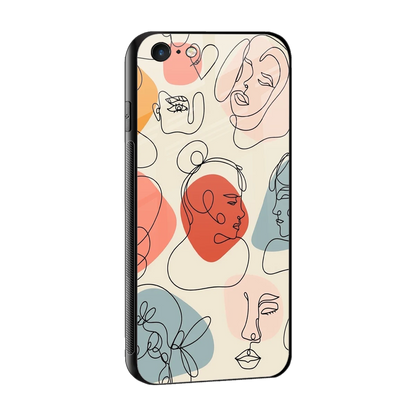 Many Faces Yellow sleek iphone 6s plus cover with tempered glass back and TPU edges