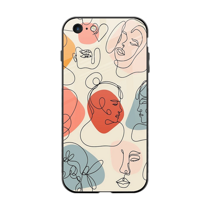 Many Faces Yellow back phone cover | glass case for iphone 6s plus