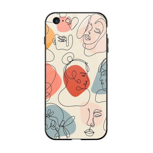 Many Faces Yellow back phone cover | glass case for iphone 6s plus