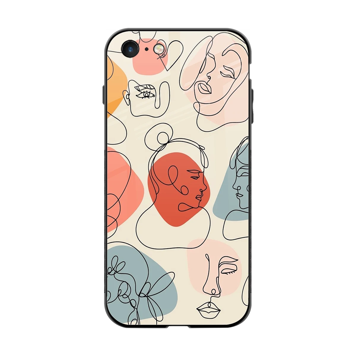 Many Faces Yellow back phone cover | glass case for iphone 7